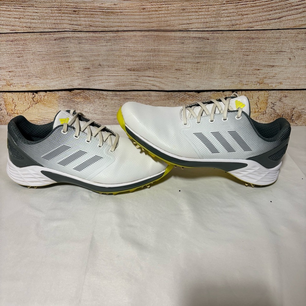 Men's Size 11 Adidas Golf Shoes with Lime Accents
